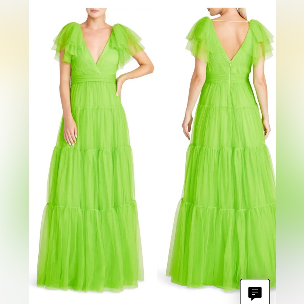 ML MONIQUE LHUILLIER
FLUTTER SLEEVE TIERED TULLE GOWN